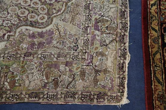 An antique Kirman? Tree of Life rug, 7ft 2in by 4ft 8in.
